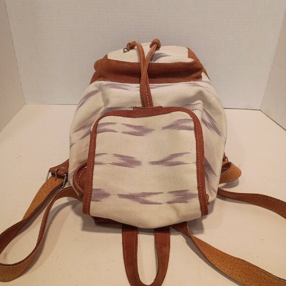 Boutique Brand DRIFTLESS STYLE Print Tan Denim w Tan Nubuck Leather Backpack main image 6